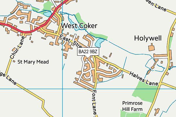 BA22 9BZ map - OS VectorMap District (Ordnance Survey) BA22 9BZ map - OS VectorMap District (Ordnance Survey)