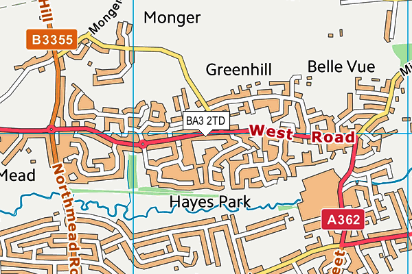 BA3 2TD map - OS VectorMap District (Ordnance Survey) BA3 2TD map - OS VectorMap District (Ordnance Survey)