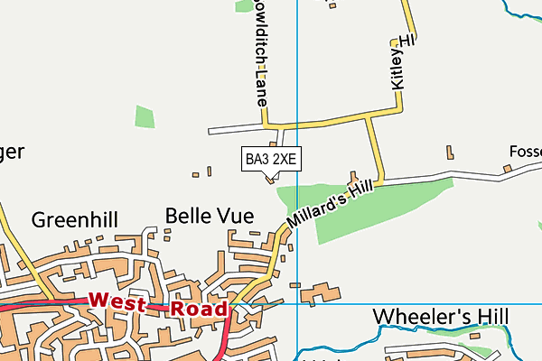 BA3 2XE map - OS VectorMap District (Ordnance Survey) BA3 2XE map - OS VectorMap District (Ordnance Survey)