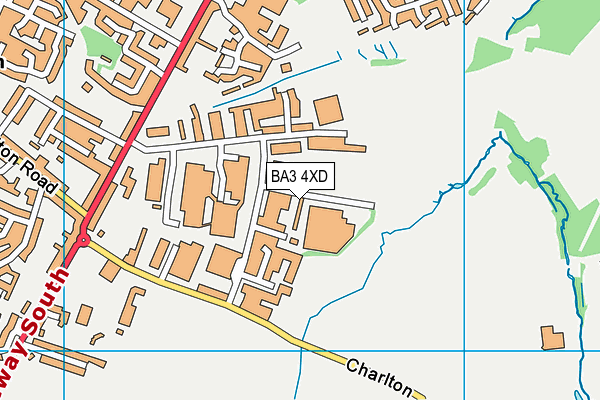 BA3 4XD map - OS VectorMap District (Ordnance Survey)