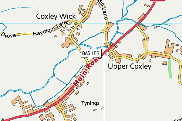 BA5 1FR map - OS VectorMap District (Ordnance Survey) BA5 1FR map - OS VectorMap District (Ordnance Survey)