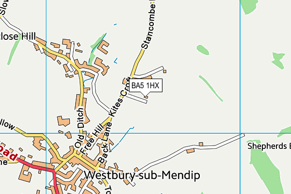 BA5 1HX map - OS VectorMap District (Ordnance Survey) BA5 1HX map - OS VectorMap District (Ordnance Survey)