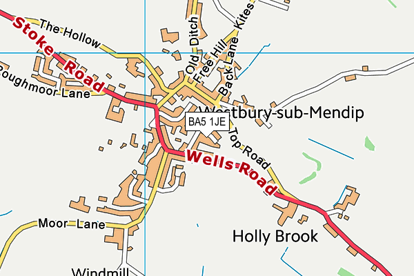 BA5 1JE map - OS VectorMap District (Ordnance Survey) BA5 1JE map - OS VectorMap District (Ordnance Survey)
