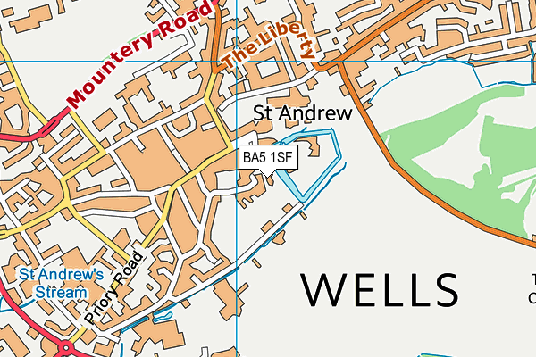 BA5 1SF map - OS VectorMap District (Ordnance Survey)