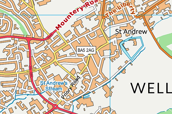 BA5 2AG map - OS VectorMap District (Ordnance Survey)