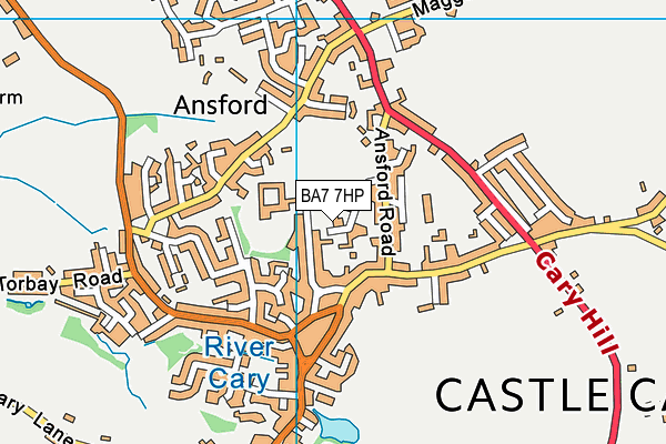 BA7 7HP map - OS VectorMap District (Ordnance Survey)