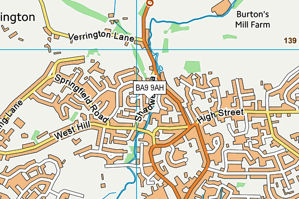 BA9 9AH map - OS VectorMap District (Ordnance Survey) BA9 9AH map - OS VectorMap District (Ordnance Survey)
