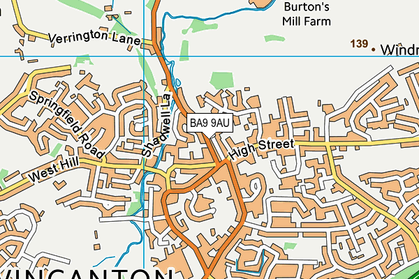 BA9 9AU map - OS VectorMap District (Ordnance Survey) BA9 9AU map - OS VectorMap District (Ordnance Survey)