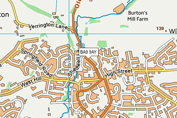 BA9 9AY map - OS VectorMap District (Ordnance Survey) BA9 9AY map - OS VectorMap District (Ordnance Survey)