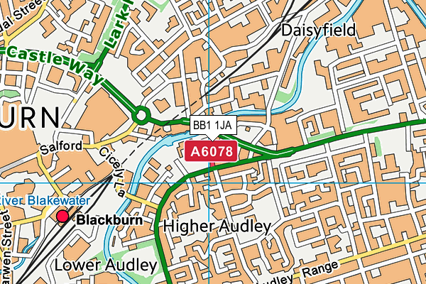 BB1 1JA map - OS VectorMap District (Ordnance Survey)