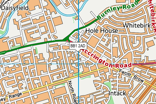 BB1 2AD map - OS VectorMap District (Ordnance Survey) BB1 2AD map - OS VectorMap District (Ordnance Survey)