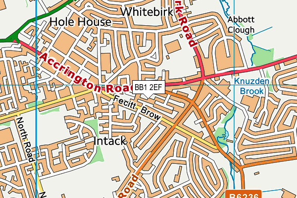 BB1 2EF map - OS VectorMap District (Ordnance Survey) BB1 2EF map - OS VectorMap District (Ordnance Survey)