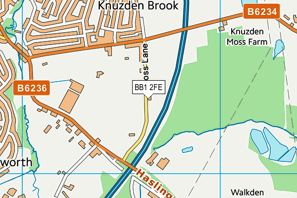 BB1 2FE map - OS VectorMap District (Ordnance Survey) BB1 2FE map - OS VectorMap District (Ordnance Survey)