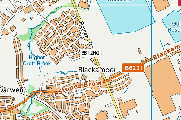 BB1 2HQ map - OS VectorMap District (Ordnance Survey) BB1 2HQ map - OS VectorMap District (Ordnance Survey)