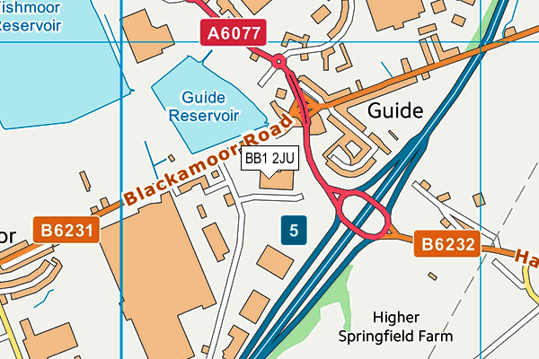 BB1 2JU map - OS VectorMap District (Ordnance Survey) BB1 2JU map - OS VectorMap District (Ordnance Survey)