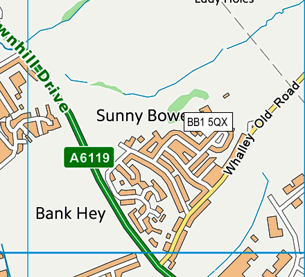 BB1 5QX map - OS VectorMap District (Ordnance Survey) BB1 5QX map - OS VectorMap District (Ordnance Survey)
