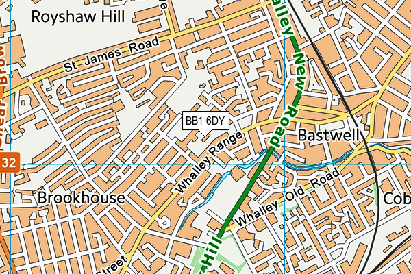BB1 6DY map - OS VectorMap District (Ordnance Survey) BB1 6DY map - OS VectorMap District (Ordnance Survey)