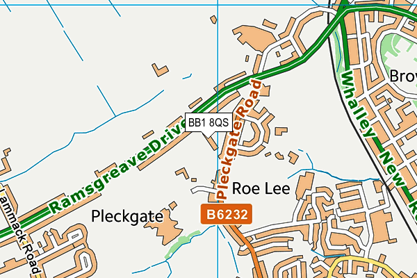 BB1 8QS map - OS VectorMap District (Ordnance Survey)