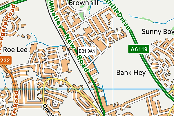 BB1 9AN map - OS VectorMap District (Ordnance Survey) BB1 9AN map - OS VectorMap District (Ordnance Survey)