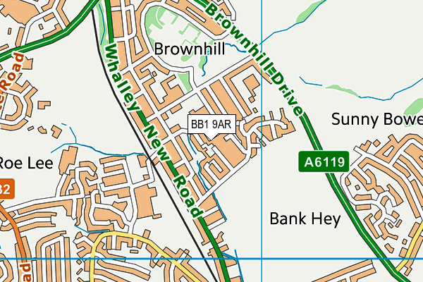BB1 9AR map - OS VectorMap District (Ordnance Survey) BB1 9AR map - OS VectorMap District (Ordnance Survey)