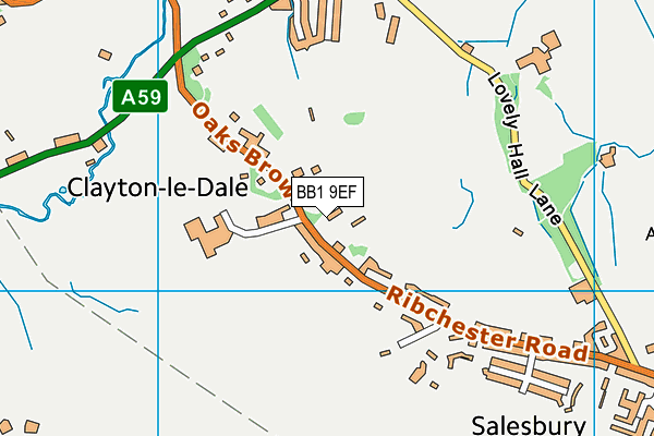 BB1 9EF map - OS VectorMap District (Ordnance Survey)