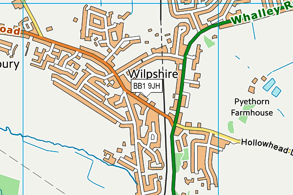 BB1 9JH map - OS VectorMap District (Ordnance Survey)