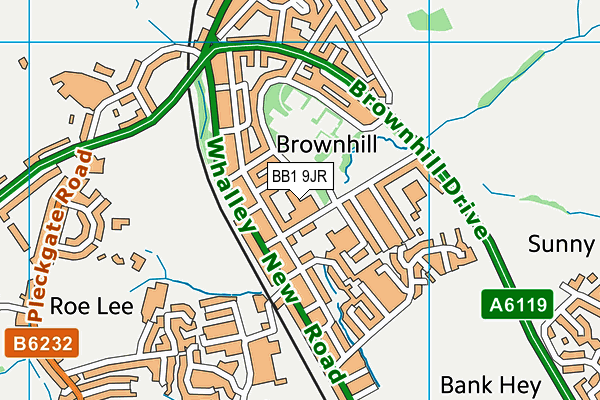 BB1 9JR map - OS VectorMap District (Ordnance Survey) BB1 9JR map - OS VectorMap District (Ordnance Survey)
