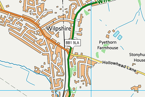 BB1 9LA map - OS VectorMap District (Ordnance Survey) BB1 9LA map - OS VectorMap District (Ordnance Survey)