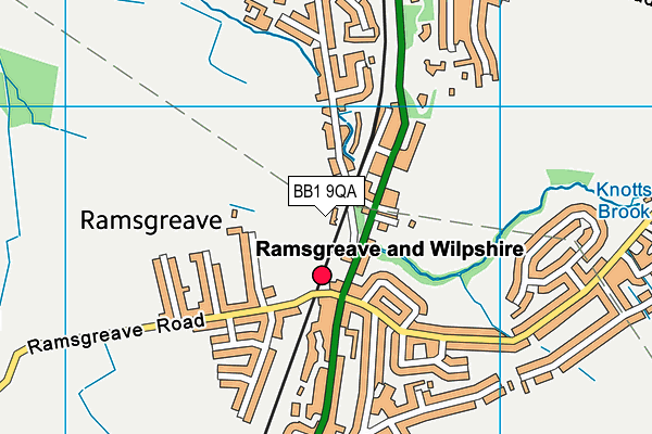 BB1 9QA map - OS VectorMap District (Ordnance Survey) BB1 9QA map - OS VectorMap District (Ordnance Survey)
