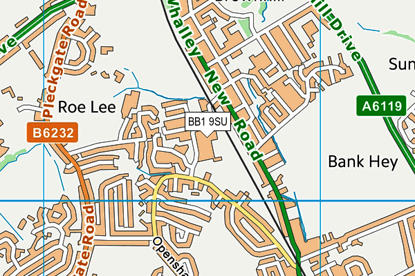 BB1 9SU map - OS VectorMap District (Ordnance Survey) BB1 9SU map - OS VectorMap District (Ordnance Survey)