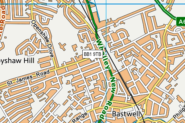 BB1 9TB map - OS VectorMap District (Ordnance Survey) BB1 9TB map - OS VectorMap District (Ordnance Survey)