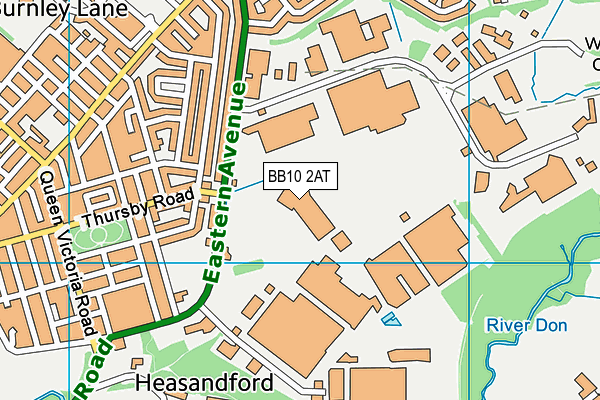 BB10 2AT map - OS VectorMap District (Ordnance Survey)