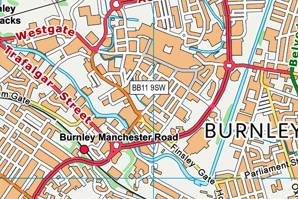 BB11 9SW map - OS VectorMap District (Ordnance Survey)