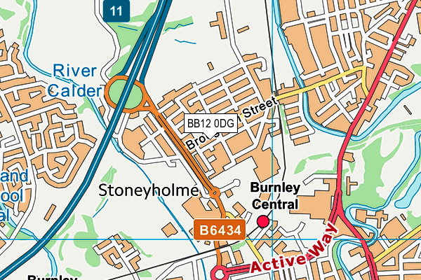 BB12 0DG map - OS VectorMap District (Ordnance Survey) BB12 0DG map - OS VectorMap District (Ordnance Survey)