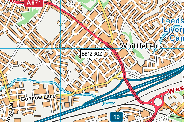 BB12 6QZ map - OS VectorMap District (Ordnance Survey)