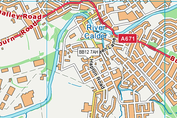 BB12 7AH map - OS VectorMap District (Ordnance Survey) BB12 7AH map - OS VectorMap District (Ordnance Survey)