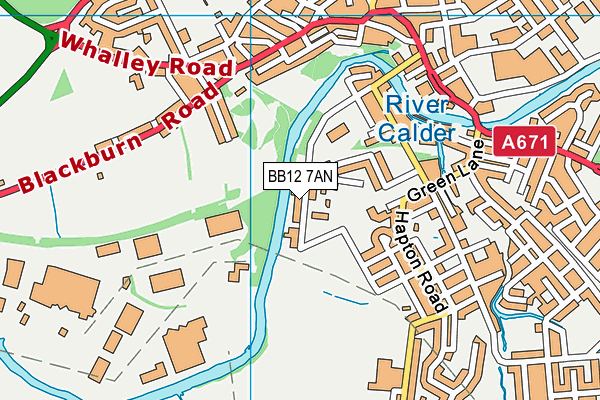 BB12 7AN map - OS VectorMap District (Ordnance Survey) BB12 7AN map - OS VectorMap District (Ordnance Survey)