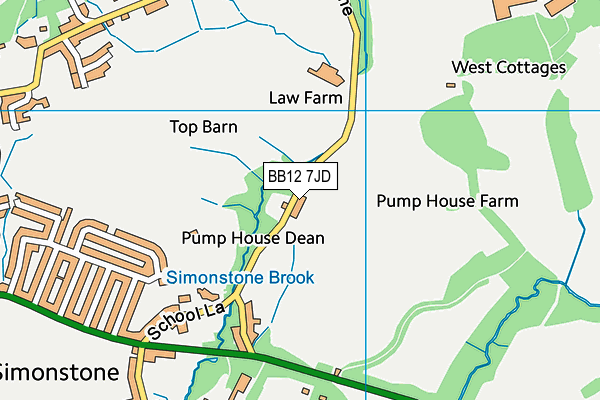 BB12 7JD map - OS VectorMap District (Ordnance Survey) BB12 7JD map - OS VectorMap District (Ordnance Survey)
