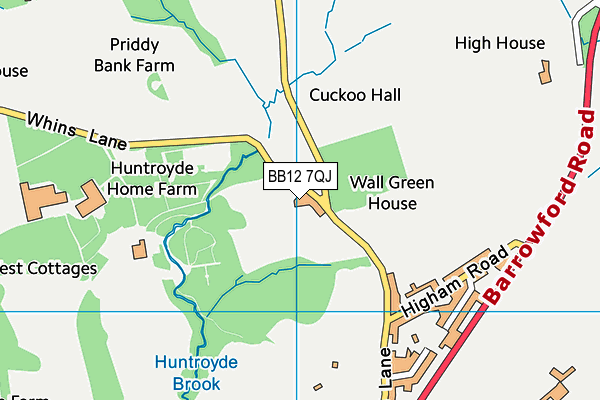 BB12 7QJ map - OS VectorMap District (Ordnance Survey) BB12 7QJ map - OS VectorMap District (Ordnance Survey)