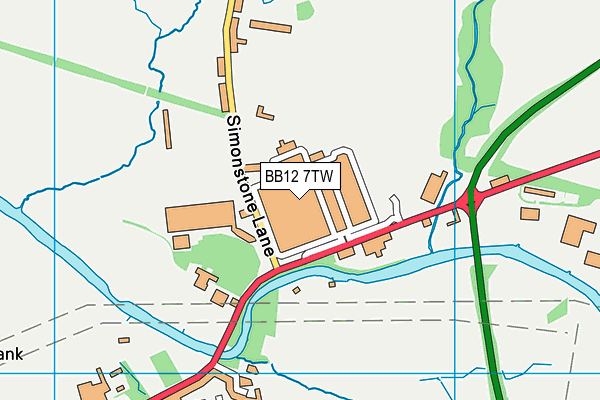 BB12 7TW map - OS VectorMap District (Ordnance Survey) BB12 7TW map - OS VectorMap District (Ordnance Survey)