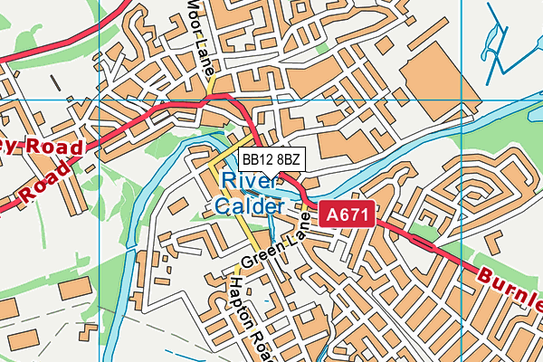 BB12 8BZ map - OS VectorMap District (Ordnance Survey)