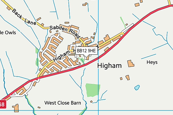 BB12 9HE map - OS VectorMap District (Ordnance Survey) BB12 9HE map - OS VectorMap District (Ordnance Survey)
