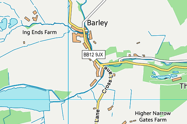 BB12 9JX map - OS VectorMap District (Ordnance Survey) BB12 9JX map - OS VectorMap District (Ordnance Survey)