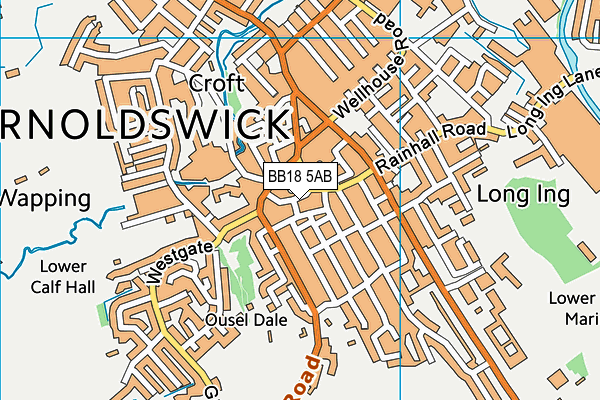 BB18 5AB map - OS VectorMap District (Ordnance Survey) BB18 5AB map - OS VectorMap District (Ordnance Survey)