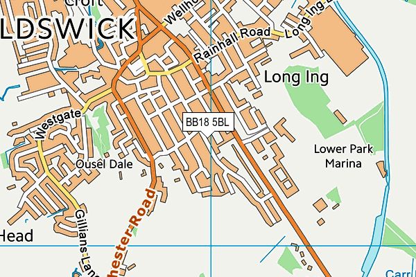 BB18 5BL map - OS VectorMap District (Ordnance Survey) BB18 5BL map - OS VectorMap District (Ordnance Survey)