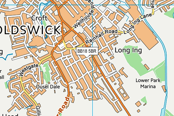 BB18 5BR map - OS VectorMap District (Ordnance Survey) BB18 5BR map - OS VectorMap District (Ordnance Survey)