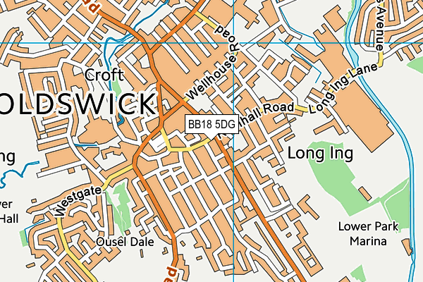 BB18 5DG map - OS VectorMap District (Ordnance Survey) BB18 5DG map - OS VectorMap District (Ordnance Survey)