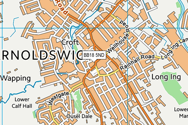 BB18 5ND map - OS VectorMap District (Ordnance Survey)