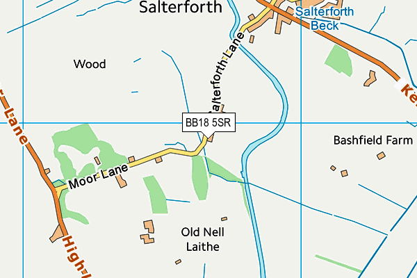 BB18 5SR map - OS VectorMap District (Ordnance Survey)
