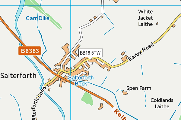 BB18 5TW map - OS VectorMap District (Ordnance Survey) BB18 5TW map - OS VectorMap District (Ordnance Survey)